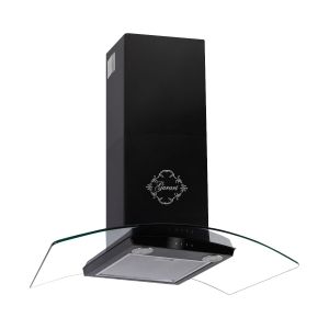 GURARI GCH T 465 60 BL PRIME Dunstabzugshaube 60 cm Schwarz Glas, TouchControl, EEK A, Wandhaube 1000 m³/h Abluft/Umluft 