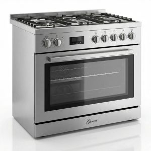 Gurari GCH E 818 X  Edelstahl Gas Elektro Standherd 90 cm 126 L Erdgas Fl.Gas 4 Kw WOK